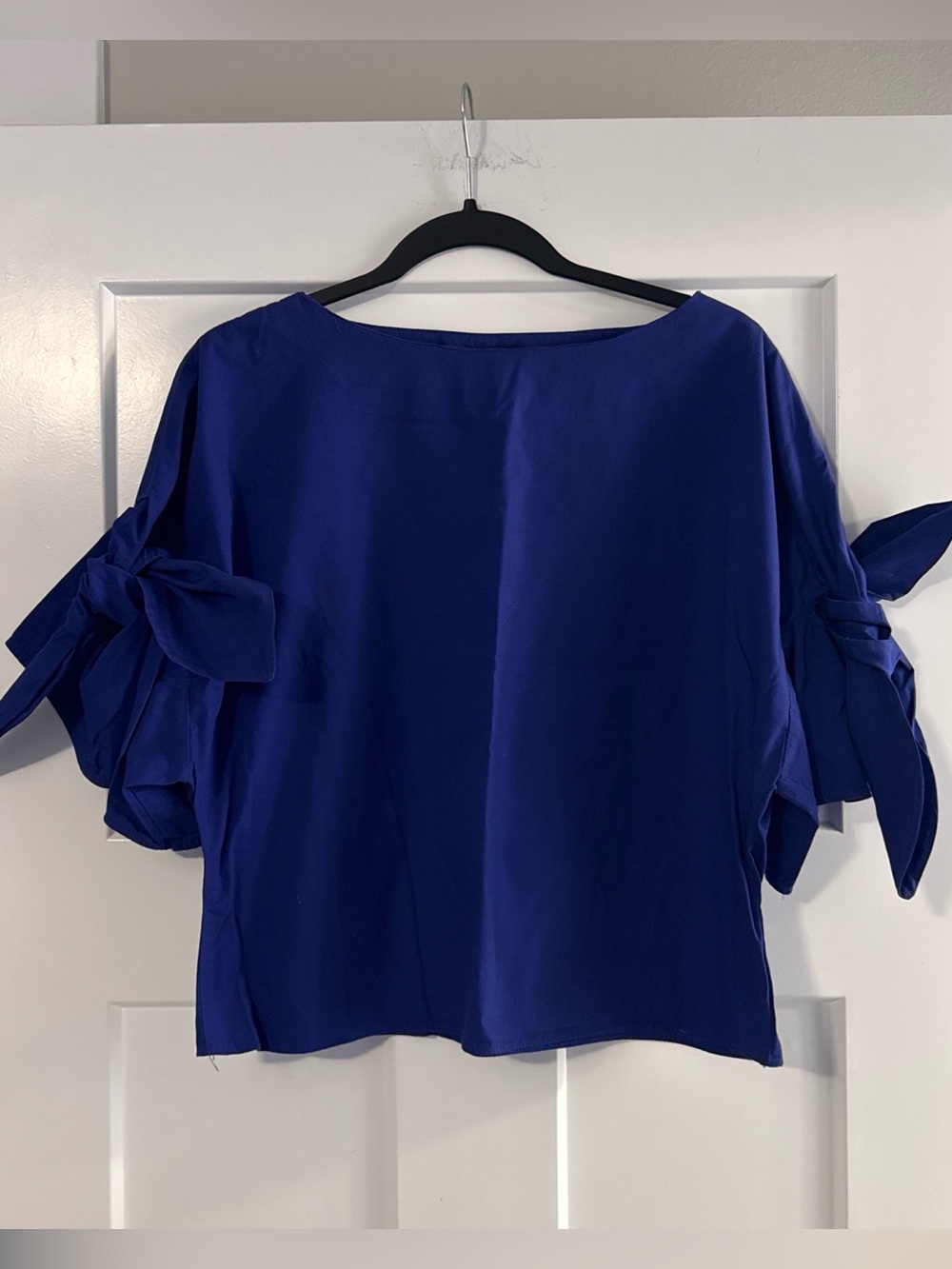 Topshop Royal Blue Tie-Sleeve Blouse